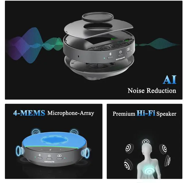 Alt view image 4 of 5 - KATOVJJTS All-in-One Conference Room PTZ Camera 4K UHD System, Video Conference Camera with 10X Optical Zoom and Bluetooth Speakerphone&Microphones, Easy Setup for Church and Meeting