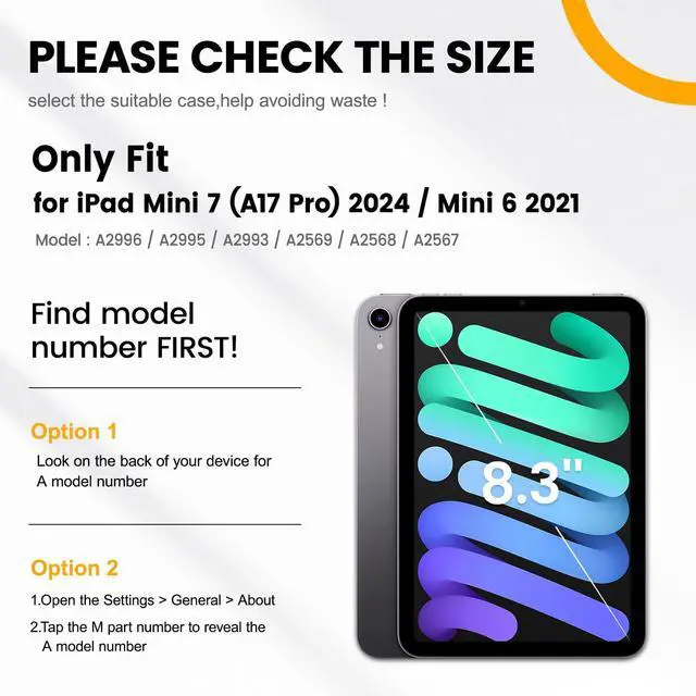 Alt view image 3 of 5 - ZSLVPN Case for iPad mini 7 (A17 Pro) 2024/ Mini 6 8.3'' with Pencil Holder Screen Protector [360 Rotating Handle & Stand] &Shoulder Strap, Shockproof Case for iPad mini 7th/6th Generation, Black