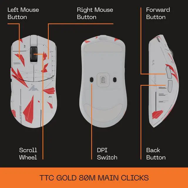 Alt view image 5 of 5 - Higround Yuma Wireless Mouse - Radar, Lightweight Gaming Mice, PIXART 3395 Sensor, 26K DPI, 650 IPS, 50G Acceleration, Up to 70 Hours Battery Life, 4KHz Wireless Polling Rate with Motion Sync