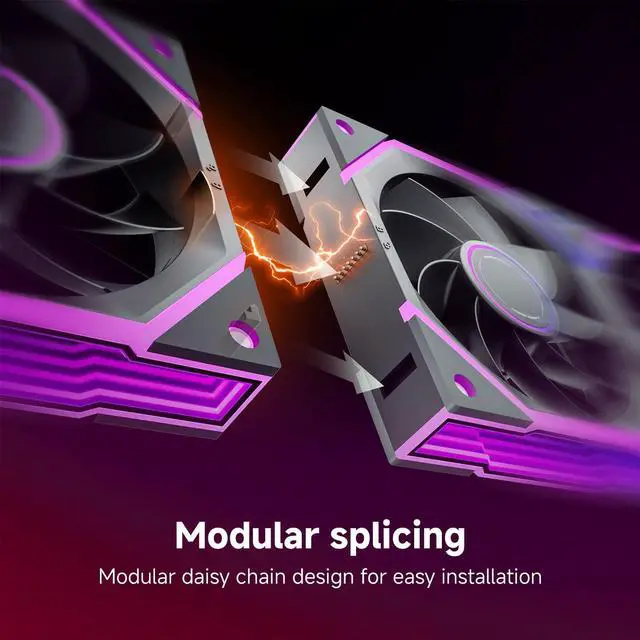 Alt view image 2 of 5 - AsiaHorse Nyota Ultra 120mm PC Case Fan - Space-Inspired Design (Infinity Mirror + RGB Ring), 9 Blades 58.5 CFM, Modular Build, Ultra-Quiet Silicone Pads, PWM Control-Quiet Hydro Bearing