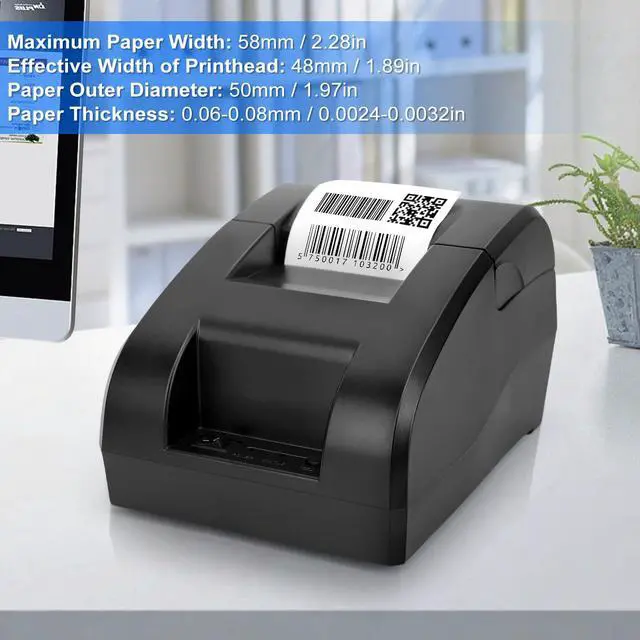 Alt view image 3 of 5 - Gugxiom 58mm Thermal Receipt Printer, Portable Mini Thermal Printer, Bluetooth Receipt Imprimeur for Supermarket Restaurant Retail Sales Kitchen, Compatible with Linux/Windows/Android/iOS