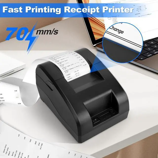 Alt view image 5 of 5 - Gugxiom 58mm Thermal Receipt Printer, Portable Mini Thermal Printer, Bluetooth Receipt Imprimeur for Supermarket Restaurant Retail Sales Kitchen, Compatible with Linux/Windows/Android/iOS