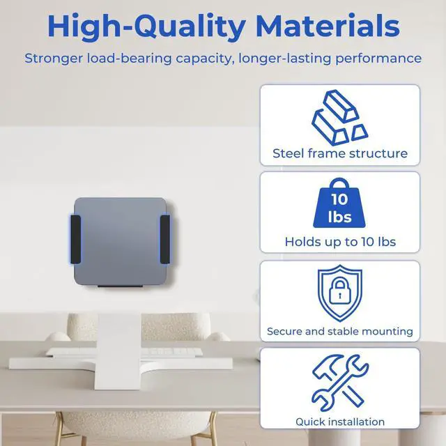 Alt view image 3 of 5 - Bedycoon Metal Mount for GMKtec Mini PC VESA Wall and Under Desk Mount for GMKtec G6/ M6/ M5/ K9/ K8/ K7/ K6/ K5 Mini Desktop Computer Mounting Bracket with Cable Ties Micro PC Holder for GMKtec