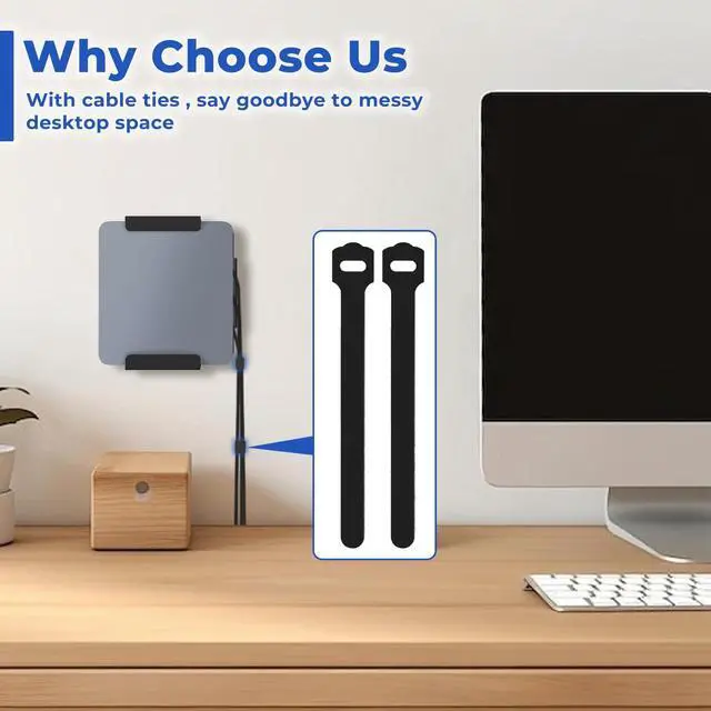 Alt view image 5 of 5 - Bedycoon Metal Mount for GMKtec Mini PC VESA Wall and Under Desk Mount for GMKtec G6/ M6/ M5/ K9/ K8/ K7/ K6/ K5 Mini Desktop Computer Mounting Bracket with Cable Ties Micro PC Holder for GMKtec