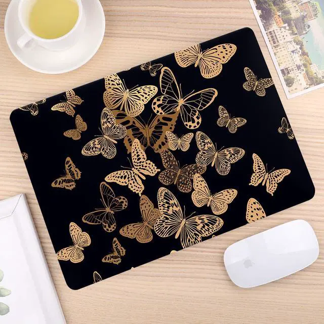 Alt view image 5 of 5 - Laptop Hard Case Compatible with MacBook Air 13.6 inch Case 2024 2022 M3/M2 Chip with Retina Display Touch ID Model A3113 A2681, Plastic Hard Shell Case Cover & Keyboard Cover Skin, Gold Butterfly