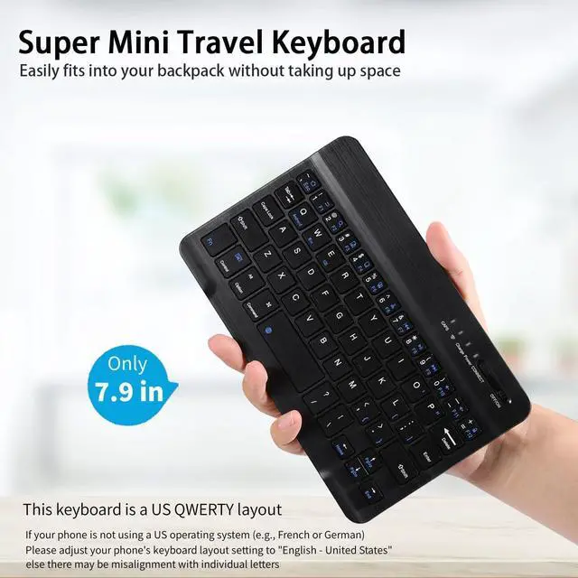 Alt view image 4 of 5 - for Samsung Galaxy Z Fold 7 6 5 Keyboard and Mouse, Portable Mini Bluetooth Keyboard with Leather Case and Capacitive Pen, 4 in 1 Set for Z Fold 7 Accessories