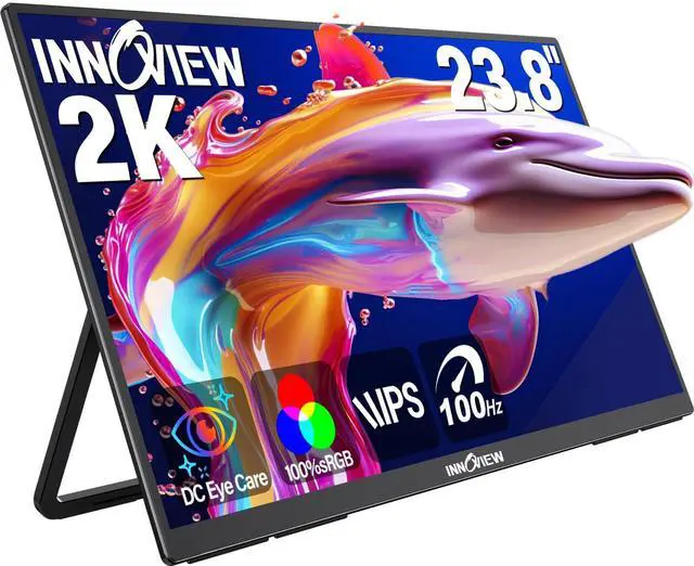 Main image of InnoView 23.8 Inch 2K 100Hz Large Portable Monitor E<2 100% sRGB Fast IPS Portable Gaming Monitor QHD w/180° Adjustable Stand USB-C HDMI Laptop Monitor for PS5/4 Desktop MacBook Switch Xbox 2560X1440