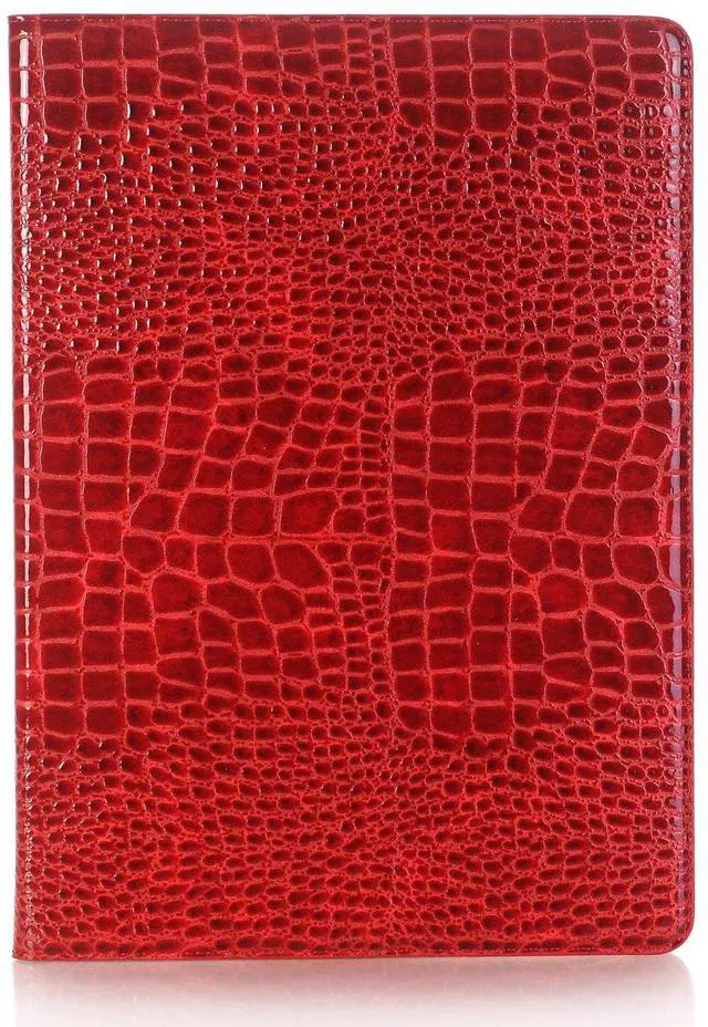 Main image of iPad Pro 1st 2nd (12.9 inch) Case for Women, DMaos Synthetic Crocodile Leather Stand Folio Smart Cover, Auto Sleep/Wake, Document Card Holder - Red
