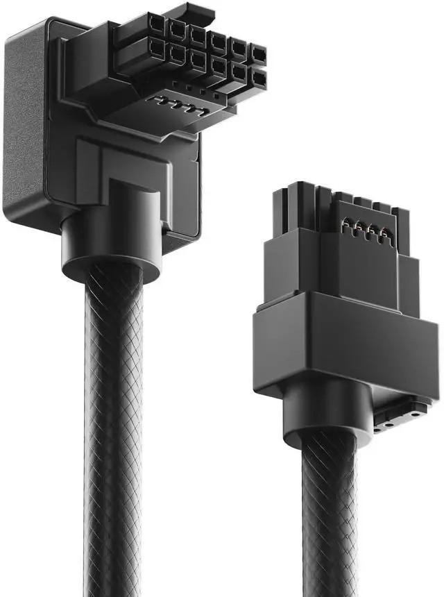 Alt view image 2 of 5 - Hydra-16PIN 12VHPWR Modular Cable, 90 Degree Adapter, 12+4-Pin (16-Pin) 12HVPWR to 12HVPWR, Male to Male for All RTX 40 and 50 Series 4080 4090 5080 (NOT 5090) PC GPU Power Cord (B Type, Black)