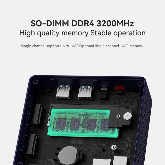 Alt view image 3 of 5 - Beelink Mini S13 Mini PC,13th Gen Intel N150 (Up to 3.6GHz), Low Power Mini Computer with 16GB DDR4, 512GB SSD, 4K Dual Display, WiFi 6, BT 5.2, 1000Mbps LAN, Win 11 Home