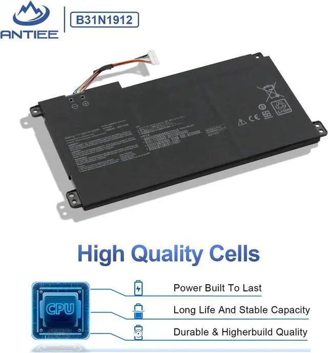 Alt view image 4 of 5 - ANTIEE 42WH B31N1912 Laptop Battery Compatible with Asus VivoBook 14 L410M E410 E410MA-EK007TS EK087T EK018TS EK991TS E410KA L410 L410MA-BV037TS BV077TS F414MA R522MA E510MA E510KA E510KA-EJ033TS