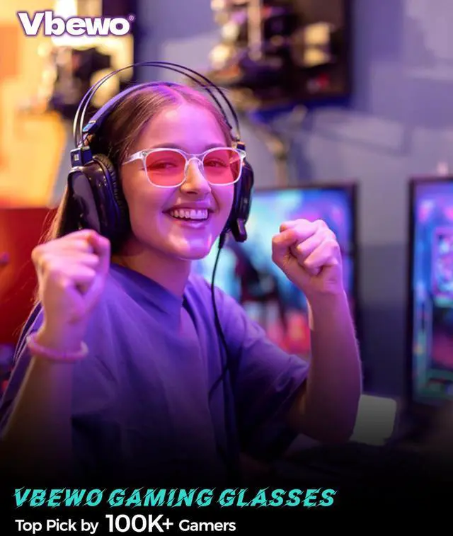 Alt view image 3 of 5 - Vbewo 2 Packs Professional Sleep Glasses with 99.9% Blue Light Blocking Dual AR Coatings Red Lens, Computer Gaming Glasses for Men Women, Anti Fatigue & Eye Strain