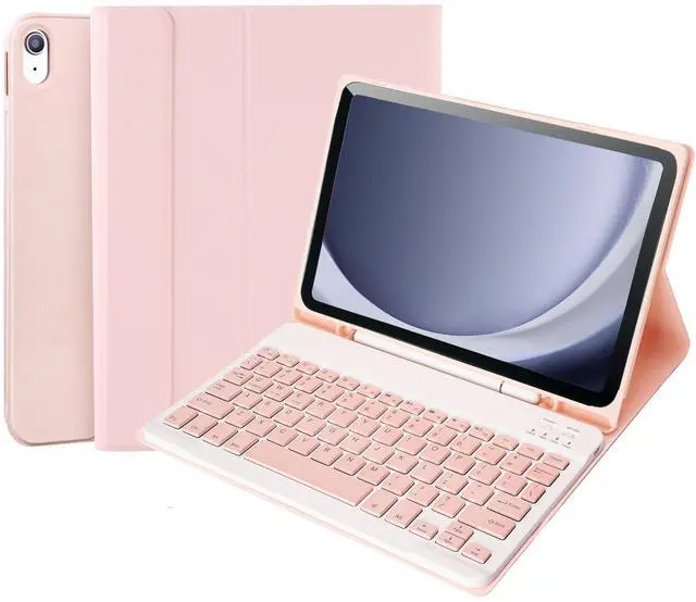 Main image of Keyboard Case Compatible for Galaxy Tab A9+/A9 Plus 11 Inch 2023 Model SM-X210/X216/X218, Wireless Bluetooth Keyboard Cover Compatible for Samsung Galaxy Tablet A9+ with Pencil Holder Pink