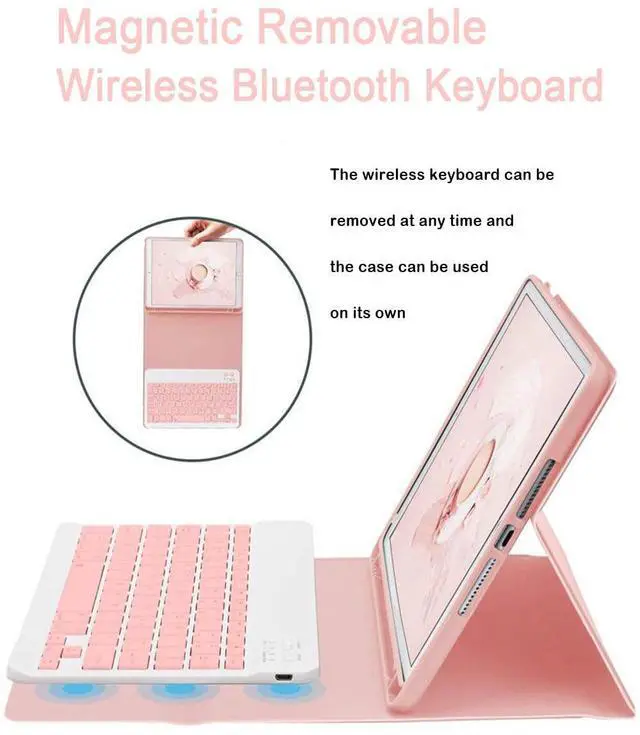 Alt view image 4 of 5 - Keyboard Case Compatible for Galaxy Tab A9+/A9 Plus 11 Inch 2023 Model SM-X210/X216/X218, Wireless Bluetooth Keyboard Cover Compatible for Samsung Galaxy Tablet A9+ with Pencil Holder Pink