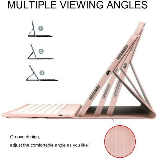 Alt view image 5 of 5 - Keyboard Case Compatible for Galaxy Tab A9+/A9 Plus 11 Inch 2023 Model SM-X210/X216/X218, Wireless Bluetooth Keyboard Cover Compatible for Samsung Galaxy Tablet A9+ with Pencil Holder Pink