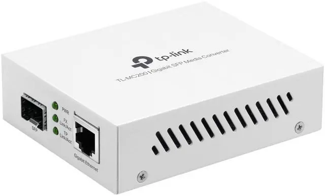 Main image of TP-Link TL-MC200 | Gigabit SFP to RJ45 Fiber Media Converter | Fiber to Ethernet Converter | Plug and Play | Durable Metal Casing | Versatile Compatibility | Auto-Negotiation | UL Certified
