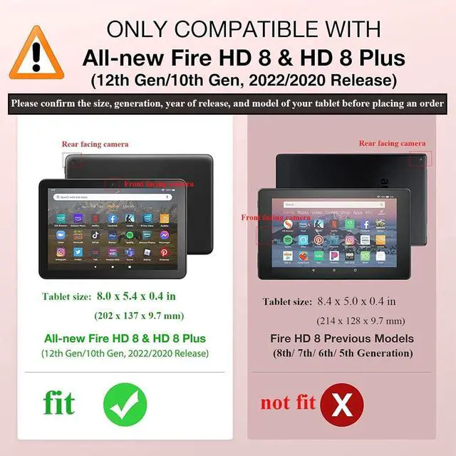 Alt view image 2 of 5 - UUcovers Case for Amazon Kindle Fire HD 8 & Fire HD 8 Plus Tablet 8" (12th/10th Generation, 2022/2020) PU Leather Stand Magnetic Cover with Pencil Holder/Pocket [Auto Sleep/Wake], Blue Gold Marble