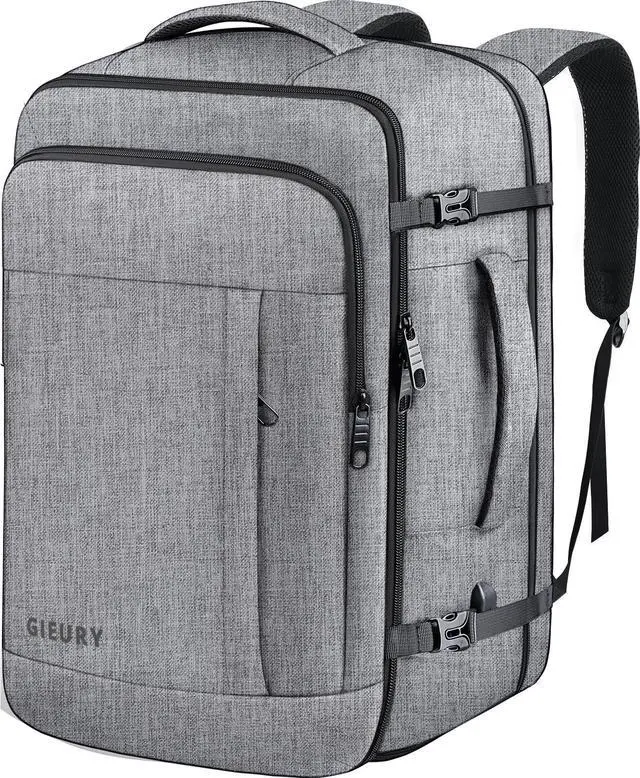 Main image of 55L Carry On Backpack, Extra Large Travel Laptop Backpack for Men & Women, 60L Expandable Big Capacity For Airplanes, Travel Gifts for Men Women, Fits 18.4 Inch Laptop, Luggage Suitcase Bag, Grey