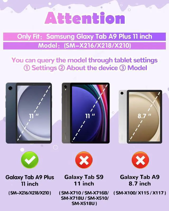 Alt view image 2 of 5 - Boaretiu for Galaxy Tab A9 Plus Case - Cute Cartoon Mermaids Soft 3D Silicone for Samsung A9 Plus Tablet Case with Strap & Rotating Stand Girls Teens Tab A9+ 11 Inch Tablet Cover