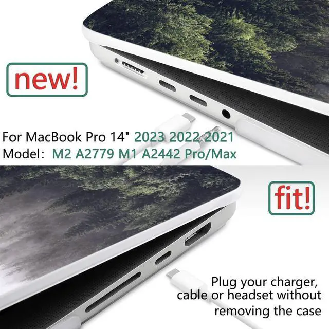 Alt view image 2 of 5 - DONGKE for M4 MacBook Pro 14 inch Case 2024 2023 2021 A3112 A3401 A3185 M3 A2918 A2992 M2 A2779 M1 A2442 Pro Max with Retina XDR Display & Touch ID, Plastic Hard Shell Cover, Forest