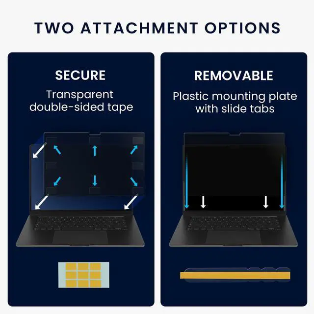 Alt view image 3 of 5 - kwmobile Laptop Privacy Screen for Apple MacBook Air 13" 2018 2019 2020 A1932 - Computer Privacy Screen Shield - Laptop Monitor Protector - Anti Glare and Blue Light Blocking
