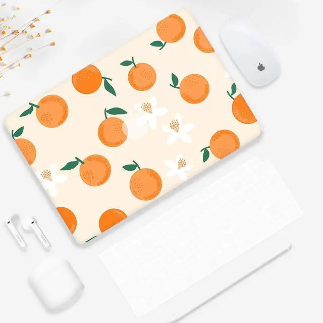 Alt view image 3 of 5 - Seorsok Compatible with MacBook Air 13 Inch Case2022 2021 2020 2019 2018 Release A1932 A2179 M1 A2337 Touch ID,Cute Fruit Plastic Hard Shell Case with Keyboard Cover,Orange