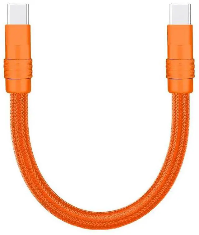 Main image of ChubbyCable Short USB C Cable 240W Fast Charging Nylon Braided Type-C Charger Cord for Power Bank, Phones, Tablets, Orange+Orange, 1.64FT