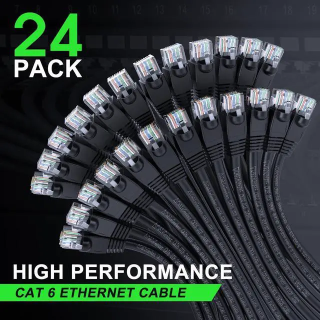 Alt view image 2 of 5 - CableGeeker Cat 6 Patch Cables 2 ft (24-Pack) - Cat 6 Ethernet Cable, Snagless RJ45, Cat6 Patch Cable, Cat 6 Cable, 2 Foot Cat6 Ethernet Cables, Network Cable, Internet Cable - 2 Feet White