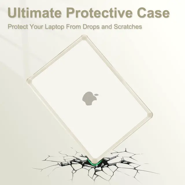 Alt view image 4 of 5 - MOSISO Compatible with MacBook Air 13 inch Case 2025 2024 2023 2022 M4 A3240 M3 A3113 M2 A2681,Anti-Cracking Heavy Duty TPU Bumper Hard Case&Keyboard Skin&ScreenFilm for MacBook Air 13.6, Beige