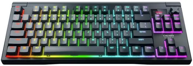 Main image of CHERRY XTRFY MX 8.3 TKL Wireless Mechanical Gaming Keyboard | LCD Display & Rotary Knob | Hot Swappable MX2A Red Switches | Starfall Grey