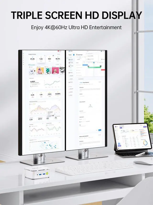 Alt view image 5 of 5 - GMKtec Mini PC Computer, G10 Ryzen 5 3500U (Beats N150/N97), 16GB RAM 512GB SSD 2.5GbE NIC LAN Desktop Office Home Business HTPC Proxmox, Triple 4K Display, WiFi, BT, USB-C, DP, Type-C PD, HDMI 2.1