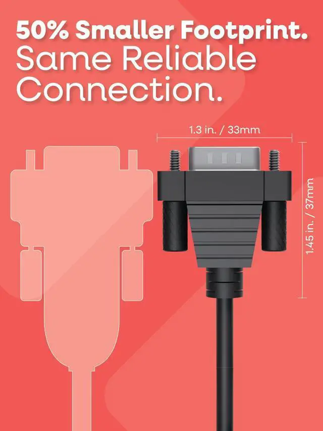 Alt view image 2 of 5 - Gearmo USB to Serial Cable - Compact DB-9 Connector, 36 Inch Length, FTDI Chip, Windows / Mac / Linux, 64-bit Compatible RS232 Adapter