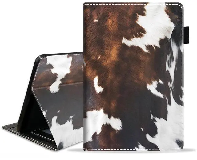 Main image of POIUYTREW Case for Amazon Kindle Fire HD 8/Fire HD 8 Plus Tablet (12th/10th Generation, 2024/2022/2020 Release) - PU Leather Folio Cover with Smart Auto Wake/Sleep, Brown Cow Print