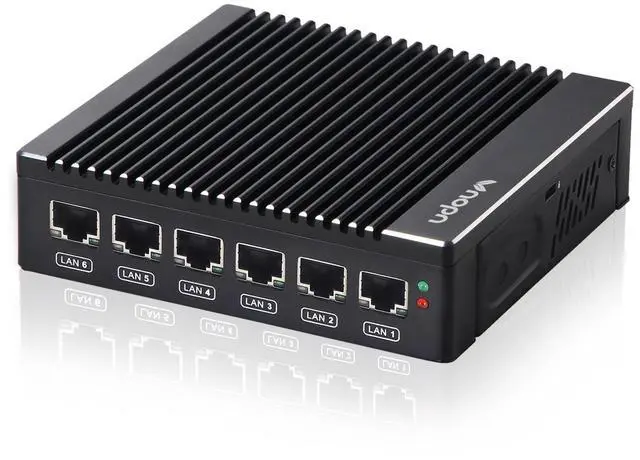 Main image of Fanless Firewall Appliance Firewall Mini PC Intel N3700 4C/4T, 6 x Intel i226-V Gigabit Ethernet LAN,AES-NI 8GB DDR3 128GB SSD 4K/USB3.0/HD/Netgate Router VPN Test with ps-sense/opn-sense (N3700-6LAN)