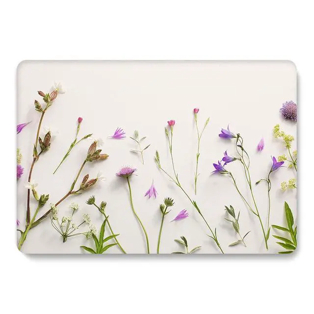 Alt view image 2 of 5 - Bandless Case Compatible with MacBook Air 13 Retina 2018 2019 2020 Model A1932 A2179 M1, Plastic Hard Shell Cover Keyboard Skin for inch Touch ID - Purple Flower A2337/A2179/A1932 (Air 2018-2020)