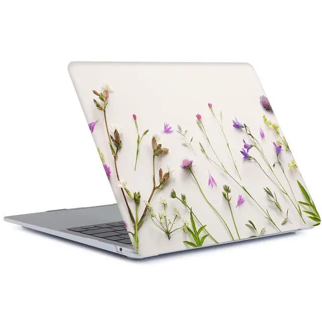 Alt view image 3 of 5 - Bandless Case Compatible with MacBook Air 13 Retina 2018 2019 2020 Model A1932 A2179 M1, Plastic Hard Shell Cover Keyboard Skin for inch Touch ID - Purple Flower A2337/A2179/A1932 (Air 2018-2020)