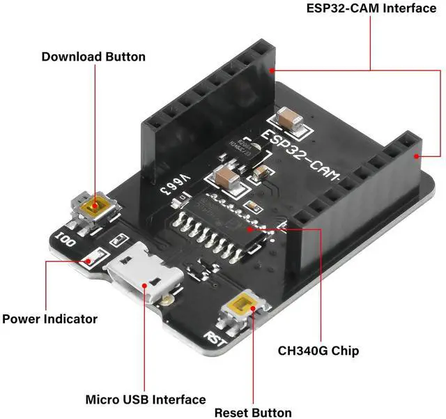 Alt view image 2 of 5 - ESP32-CAM Board ESP32 Micro USB Development Board to Serial Port CH-340G with GC2640 2MP Camera Module Dual-core Mode Support NodeMCU(3 Pack)