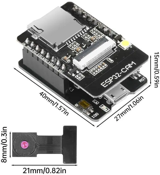 Alt view image 4 of 5 - ESP32-CAM Board ESP32 Micro USB Development Board to Serial Port CH-340G with GC2640 2MP Camera Module Dual-core Mode Support NodeMCU(3 Pack)