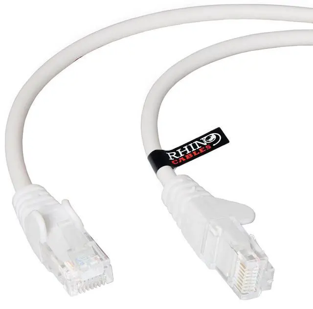 Main image of rhinocables CAT 5e High-Speed Ethernet Cable - Reliable LAN Network RJ45 Cable for Fast Internet & Data Transfer | Durable WiFi Broadband Cable for Gaming & Streaming (80ft, White)