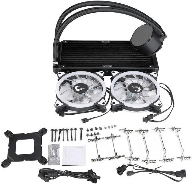 Alt view image 2 of 5 - Computer Case Water Cooler - Gamer - Rise Mode USA - ARGB - Intel - AMD - 240mm - ARGB: Dual Led 5v 3p Motherboard - Black