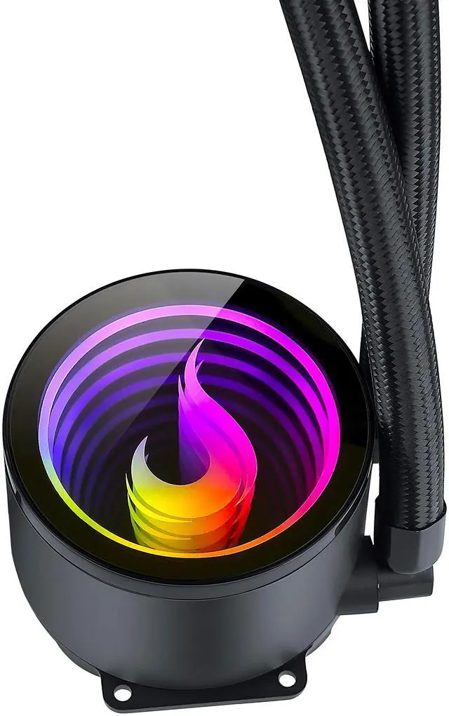 Alt view image 4 of 5 - Computer Case Water Cooler - Gamer - Rise Mode USA - ARGB - Intel - AMD - 240mm - ARGB: Dual Led 5v 3p Motherboard - Black