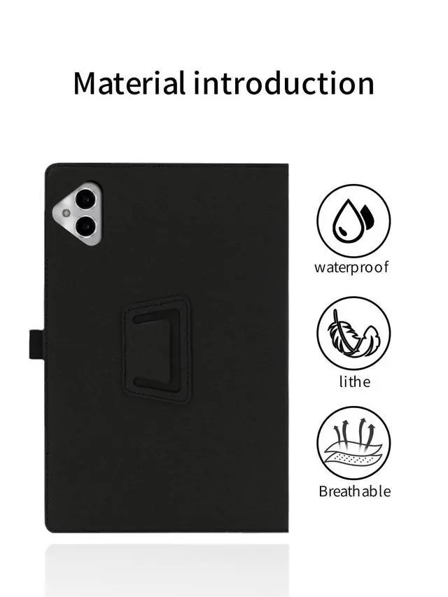 Alt view image 2 of 5 - for Boost Celero 5G Tab 11 Inch Android Tablet Case,BOVUGAC Folding Stand Protective Cover with Pencil Holder and Wrist Strap,Full Protection, Premium PU,Scratch Resistant(Black)