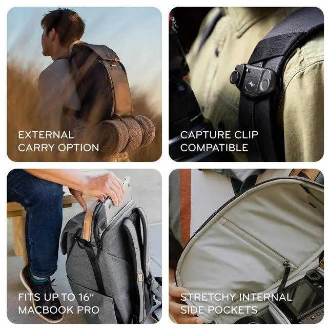 Alt view image 4 of 5 - Peak Design Everyday Backpack 30L, Kelp, MagLatch Top, Dual Side Access, FlexFold Dividers, Fits 15" or 16" Laptop, For Camera Carry, Daily Commutes or Travel, Versatile Backpack for Men and Women