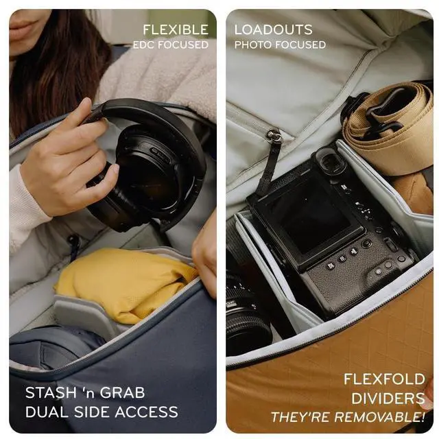 Alt view image 5 of 5 - Peak Design Everyday Backpack 30L, Kelp, MagLatch Top, Dual Side Access, FlexFold Dividers, Fits 15" or 16" Laptop, For Camera Carry, Daily Commutes or Travel, Versatile Backpack for Men and Women