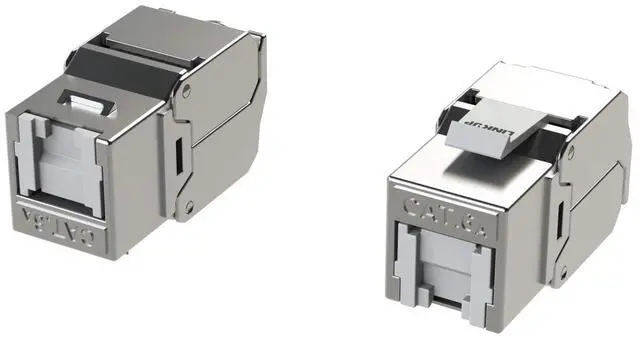 Main image of LINKUP - RJ45 Connectors Cat6A (6 Pack) Shielded Keystone Jack Zinc-Alloy Housing Modular Termination | 10G Easy Internet Tool Free Jacks | for Cat6A up to 22AWG Solid Bulk S/FTP Ethernet Cable