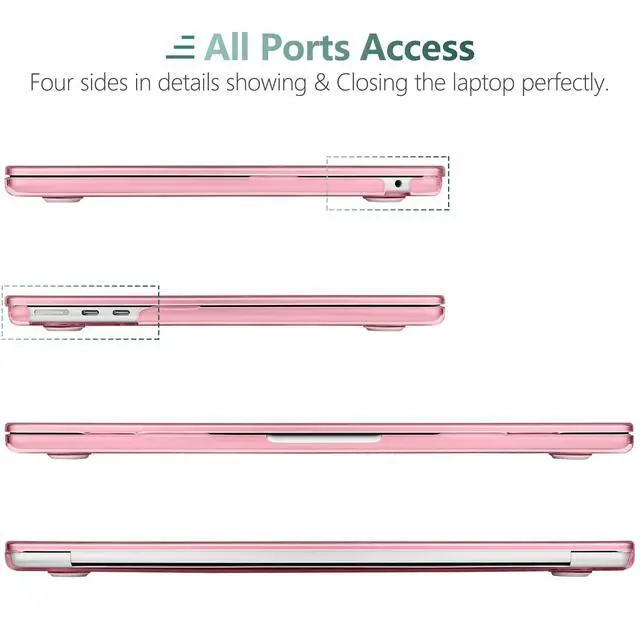 Alt view image 4 of 4 - DONGKE Compatible with MacBook Air 13.6 inch Case M4 M3 M2 2025 2024 2023 2022 A3240 A3113 A2681, Plastic Hard Shell & Keyboard Cover for MacBook Air M4 13 inch Case, Crystal Pink