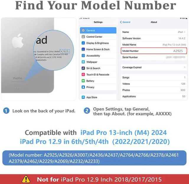 Alt view image 2 of 5 - ZtotopCases for iPad Pro 12.9 6th/5th/4th/3rd Generation Case 2022/2021/2020/2018, Premium PU Leather Folio Cover, Auto Wake/Sleep, Multi Viewing Angles, Supports Pencil Pro and Touch ID, Blue