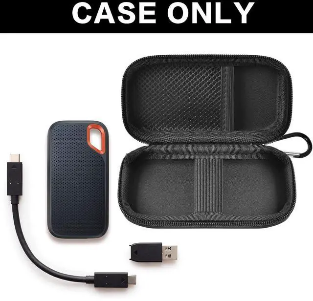 Alt view image 4 of 5 - Case for SanDisk 1TB 2TB 500GB 4TB/for SanDisk PRO Extreme Portable SSD, External Solid State Hard Drive Storage Holder for SDSSDE61/ SDSSDE60/ SDSSDE81/SDSSDE30/SDSSDE60(Box Only)(Fullblack)