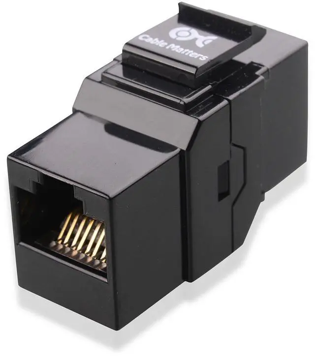 Alt view image 2 of 4 - Cable Matters [UL Listed] 10-Pack 10Gbps Cat6 Keystone Coupler, RJ45 Keystone Jack Coupler/Ethernet Female to Female Modular Jack in Black for Patch Panel, Wall Plate