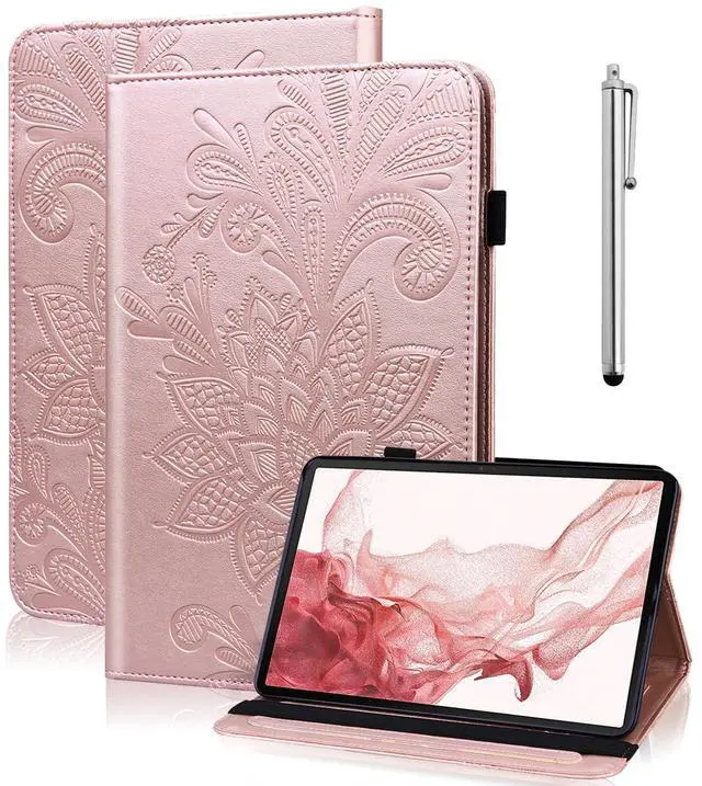 Main image of TUOLISG Case for iPad (A16) 11th Generation 11 Inch (2025), iPad 10th Generation 10.9 Inch (2022), Embossed PU Leather Stand case with Auto Wake/Sleep, Pen Holder & Card Slots-Rose Gold